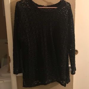 Smash by dc lace crocheted throw over tunic